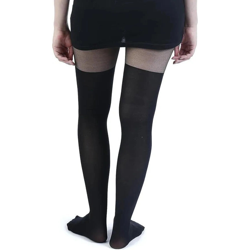 PAMELA MANN - Gothic Cross Suspender Tights - Black - Mayra Hosiery LTD