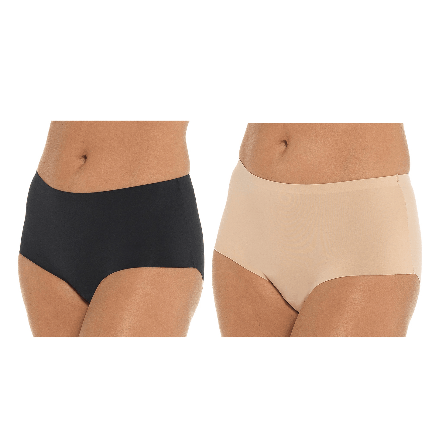 Anucci 3 Pairs Seamless No VPL Full Briefs Smoothing Invisible Underwear Nude/Black