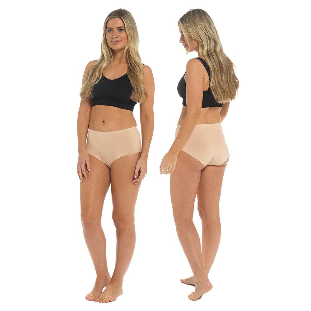 Anucci 3 Pairs Seamless No VPL Full Briefs Smoothing Invisible Underwear Nude/Black