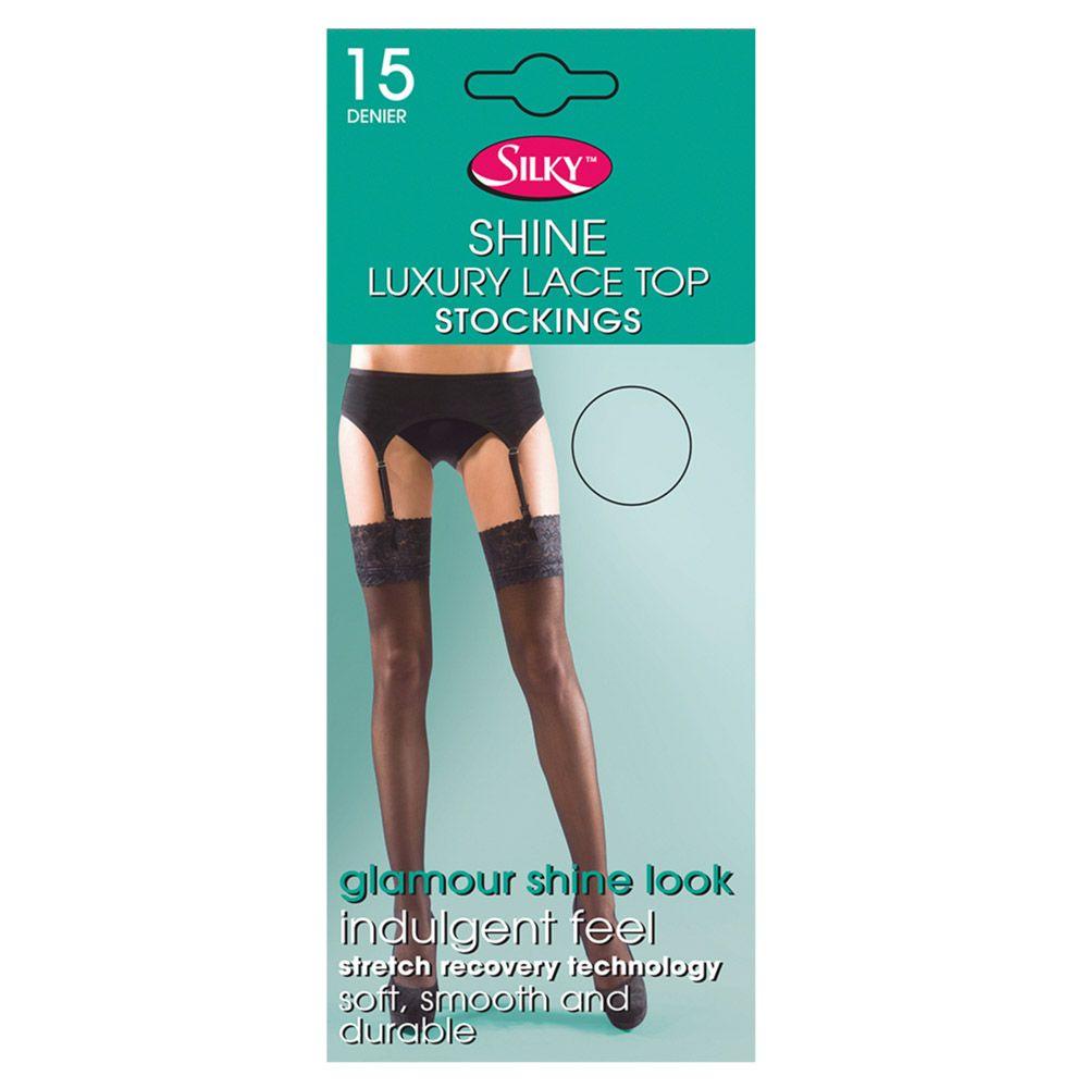 Shine Lace Top Stockings - Mayra Hosiery