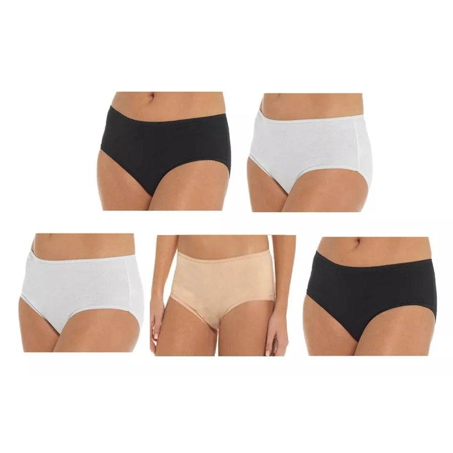 Anucci Ladies 5 Pair Pack Cotton Rich Midi Briefs Knickers Underwear - Mayra Hosiery