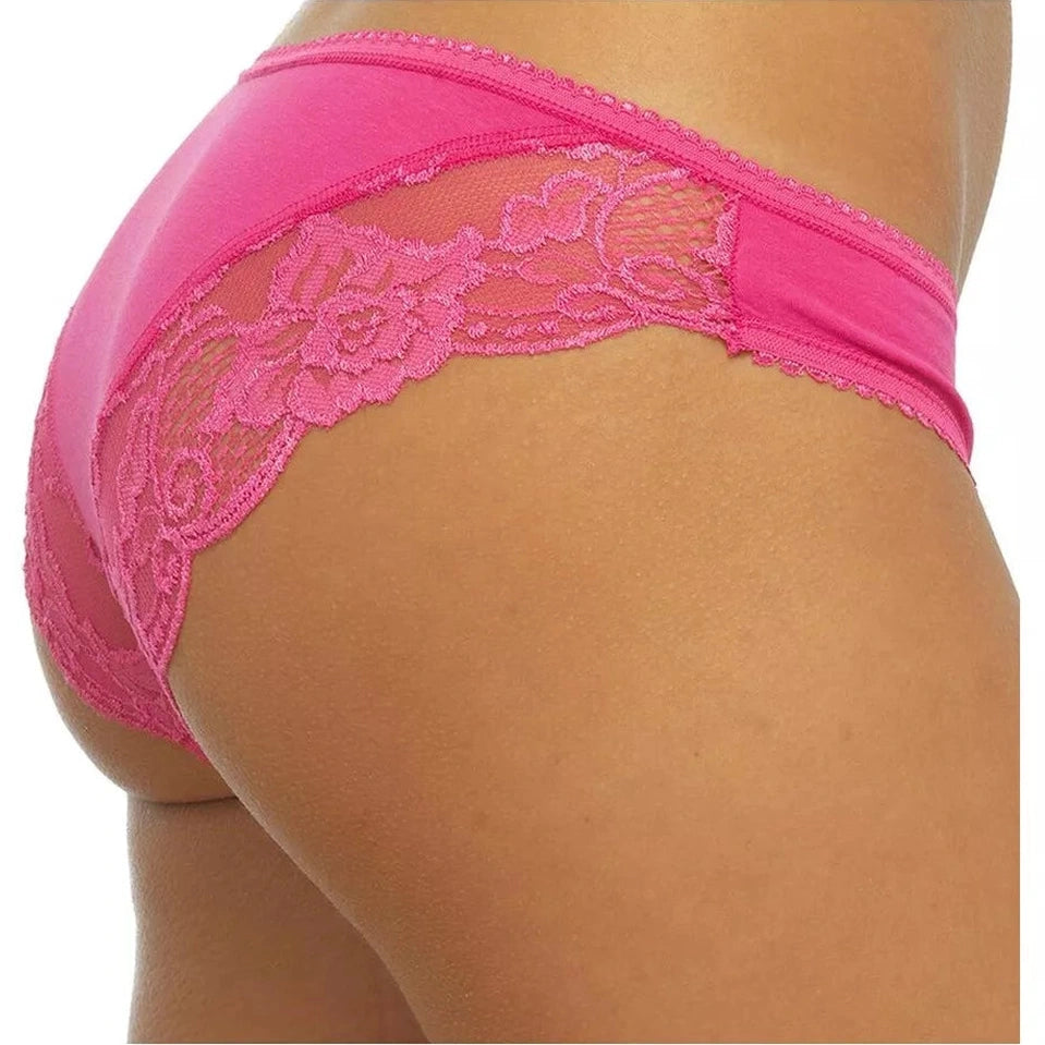 Anucci Ladies Brazilian Lace Briefs Cotton Rich Knickers Underwear (5 Pack) - Mayra Hosiery