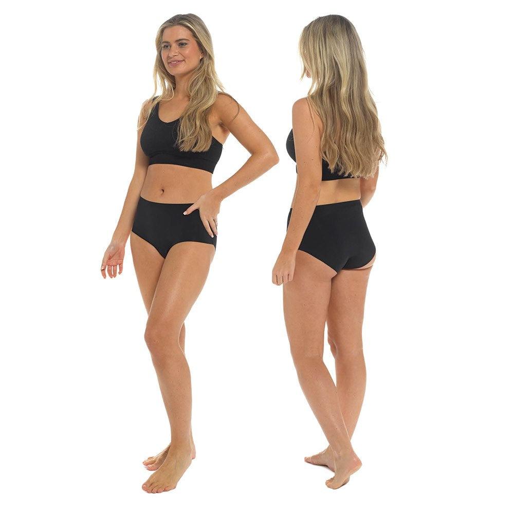 Anucci 3 Pairs Seamless No VPL Full Briefs Smoothing Invisible Underwear Nude/Black