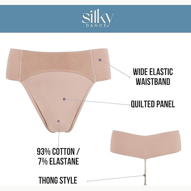 silky Men's Thong Dance Belt, Quilted Panel Dance Brief, Cotton Dancebelt, Nude - Mayra Hosiery