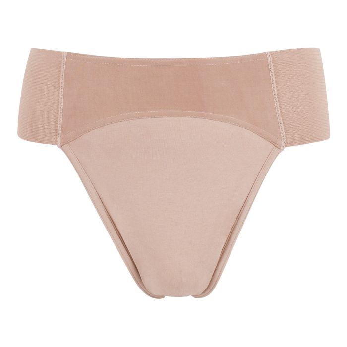 silky Men's Thong Dance Belt, Quilted Panel Dance Brief, Cotton Dancebelt, Nude - Mayra Hosiery